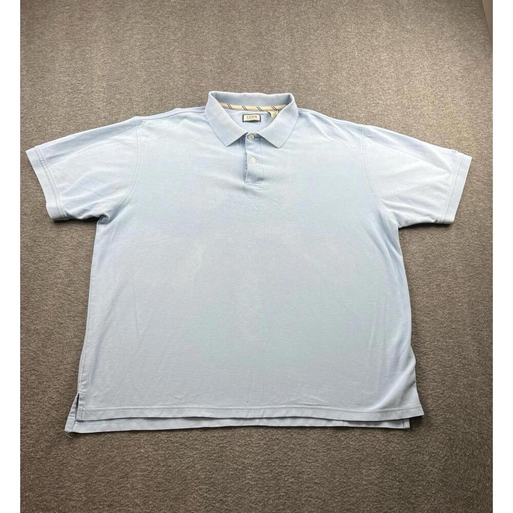 IZOD Men's Pima Cotton Polo Shirt Lightβ Blue Size XL